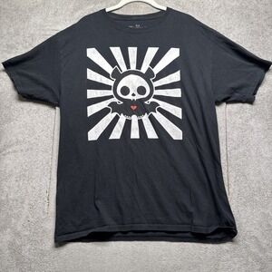 Skelanimals Dax Bat Black Graphic T Shirt Large Emo Goth Scene Y2K Streetwear